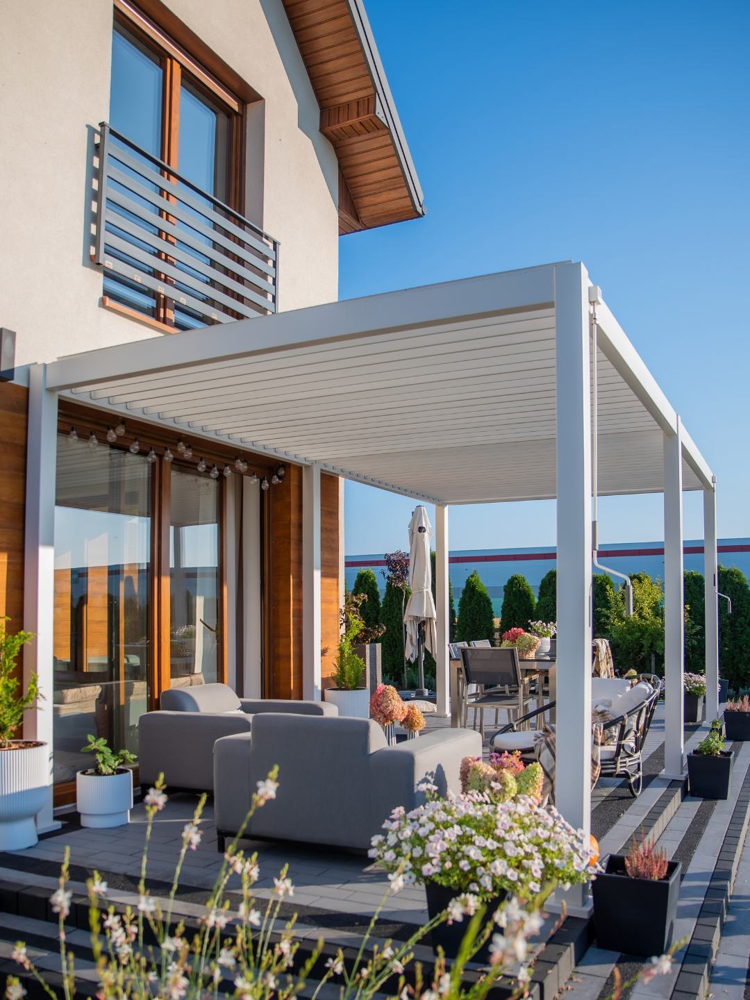 Pergola tarasowa Premium White 3 × 6 m Gutroof